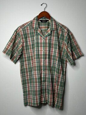 The Woolrich green and pink plaid short sleeve button up size 12